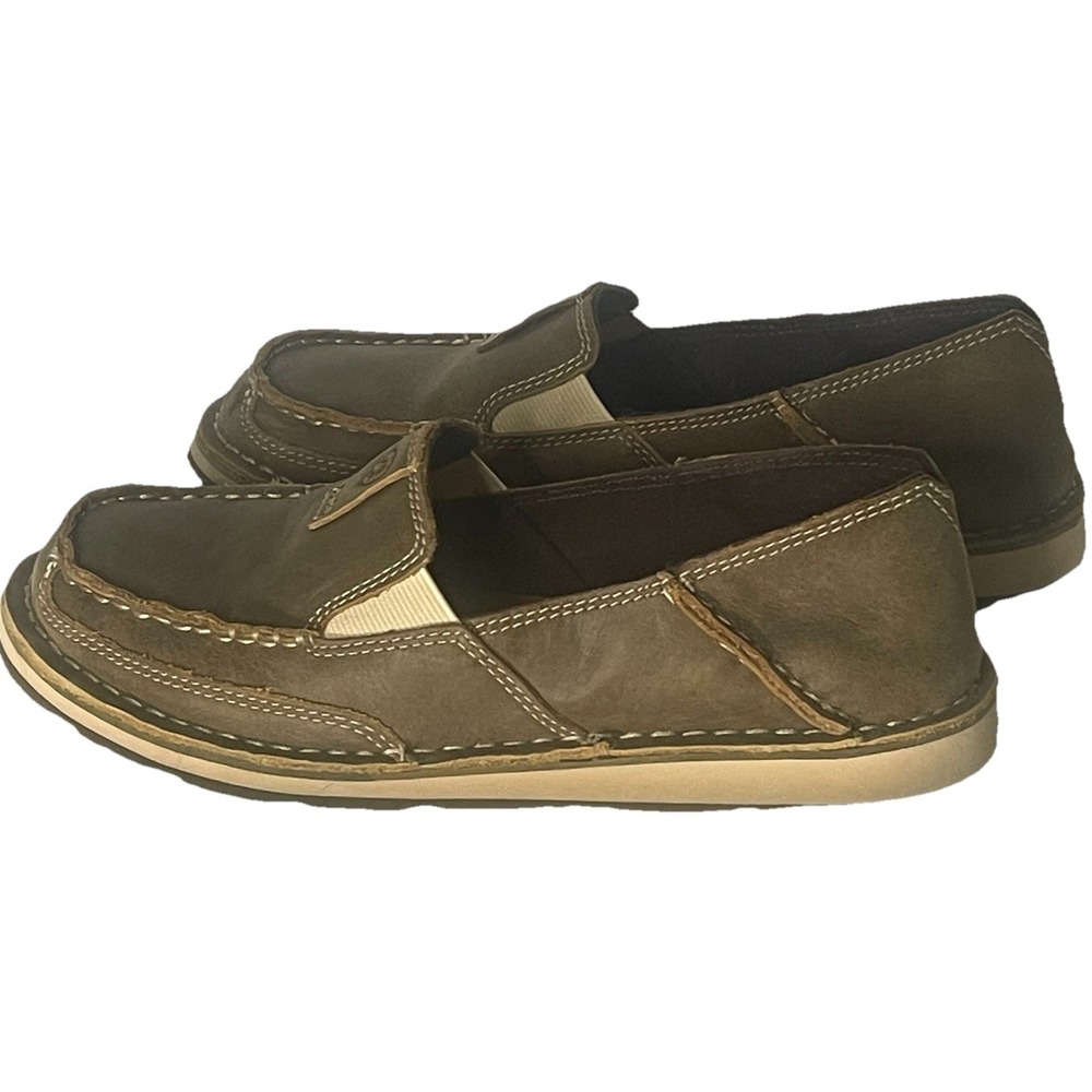 Ariat Cruiser Brown Bomber Leather Slip On Moc Toe Shoes Womens 8B 10023008